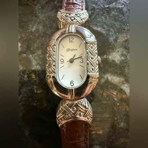 Brighton Accessories - Brighton Bridgeport Women's Watch, Vintage, Reversible Band Black and Brown